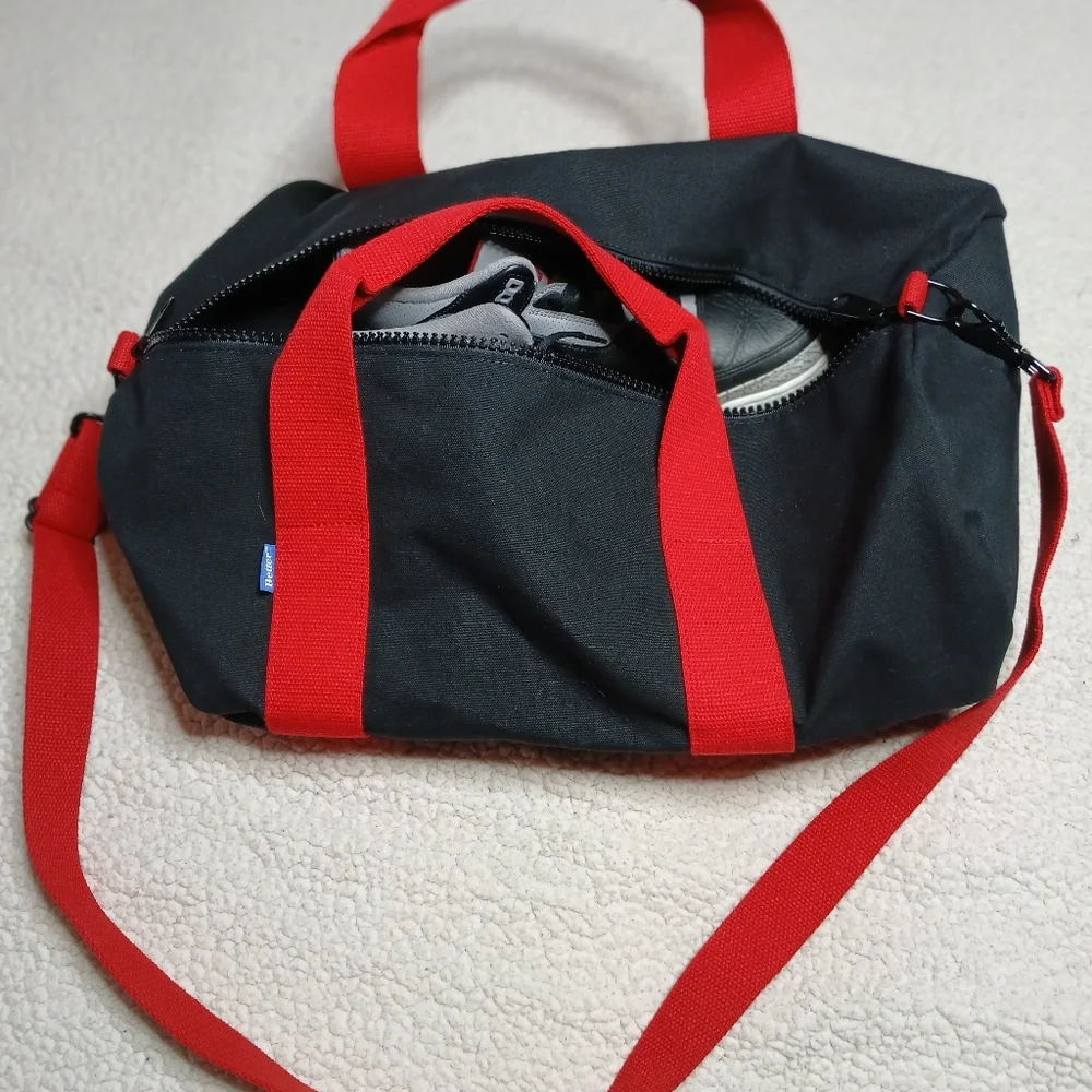 Boogie Chin Black Red Duffel Gym Travel Bag